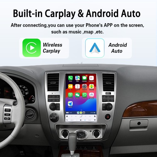 Viknav 12.1" Touch Screen Car Radio For Nissan Armada ( 2009 2010 ) Multimedia Player Android Auto GPS Navigation Wireless Carplay