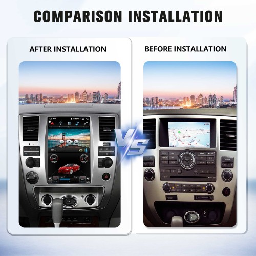 Viknav 12.1" Touch Screen Car Radio For Nissan Armada ( 2009 2010 ) Multimedia Player Android Auto GPS Navigation Wireless Carplay