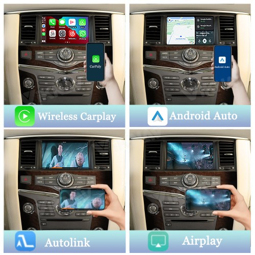 Viknav Linux System Wireless Carplay Android Auto Decorder Box For Infiniti QX 2011-2013 GPS Navigatipn Original Car Radio Screen