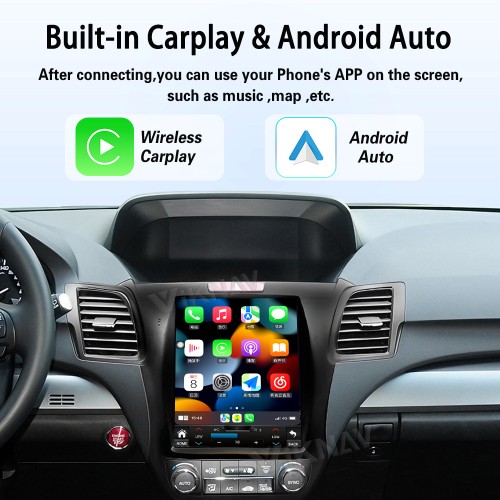 Viknav Android Car Stereo For Honda Acura RDX 2013-2018 Car Radio with 10.4-inch screen Wireless Carplay Android Auto GPS Navigation Multimedia Player