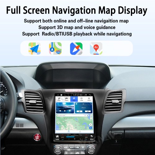 Viknav Android Car Stereo For Honda Acura RDX 2013-2018 Car Radio with 10.4-inch screen Wireless Carplay Android Auto GPS Navigation Multimedia Player
