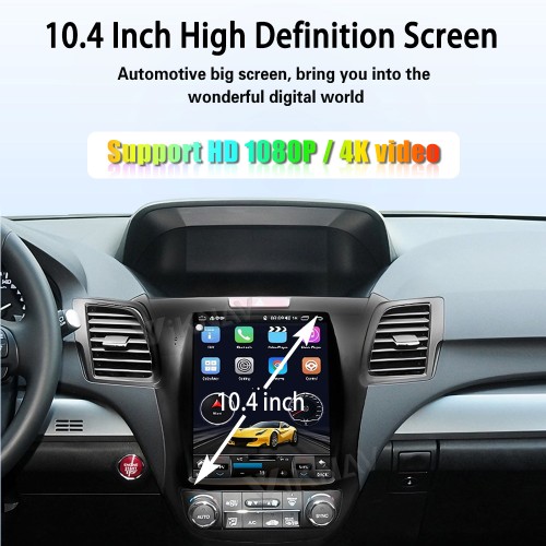 Viknav Android Car Stereo For Honda Acura RDX 2013-2018 Car Radio with 10.4-inch screen Wireless Carplay Android Auto GPS Navigation Multimedia Player