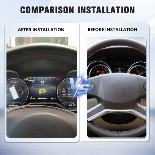 Viknav Digital Cluster Car Speedometer For Mercedes Benz R500 GL450 2005-2010 Linux System Car Instrument Cluster Screen Instrument Replacement