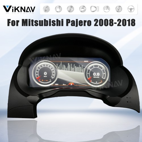 Viknav 12.3 Inch Digital Cluster Car Speedometer For Mitsubishi Pajero 2008-2018 Linux System Car Instrument Cluster Screen Instrument Replacement