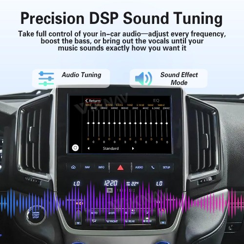 Viknav Linux Interface Box for Toyota LC200 2007-2021 Wireless CarPlay Android Auto GPS Navigatipn Original Car Radio Screen