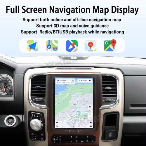 Viknav 10.5 Inch Touch Screen Car Radio For Dodge Ram 2013-2018 Upgrade Android Head Unit Wirless Carplay GPS Navigation Player Autoradio (128GB)