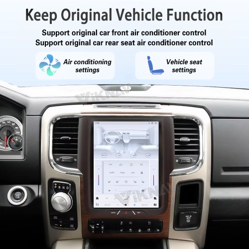 Viknav 10.5 Inch Touch Screen Car Radio For Dodge Ram 2013-2018 Upgrade Android Head Unit Wirless Carplay GPS Navigation Player Autoradio (128GB)