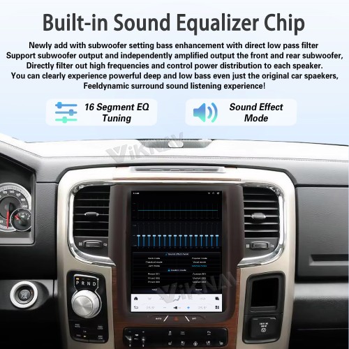 Viknav 10.5 Inch Touch Screen Car Radio For Dodge Ram 2013-2018 Upgrade Android Head Unit Wirless Carplay GPS Navigation Player Autoradio (128GB)