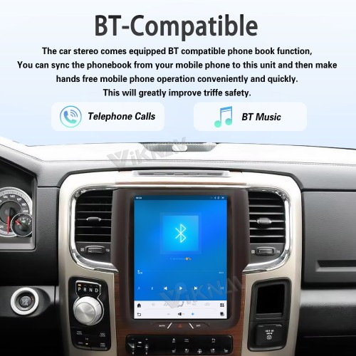 Viknav 10.5 Inch Touch Screen Car Radio For Dodge Ram 2013-2018 Upgrade Android Head Unit Wirless Carplay GPS Navigation Player Autoradio (128GB)