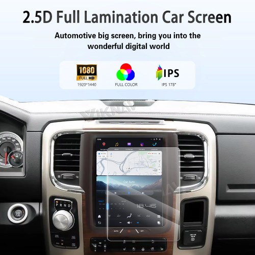 Viknav 10.5 Inch Touch Screen Car Radio For Dodge Ram 2013-2018 Upgrade Android Head Unit Wirless Carplay GPS Navigation Player Autoradio (128GB)