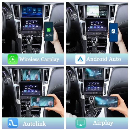 Viknav linux system wireless carplay android auto decoder box for Infiniti Q60 2015-2019 GPS Navigatipn Original Car Radio Screen
