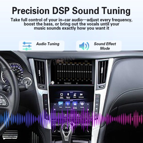 Viknav linux system wireless carplay android auto decoder box for Infiniti Q60 2015-2019 GPS Navigatipn Original Car Radio Screen