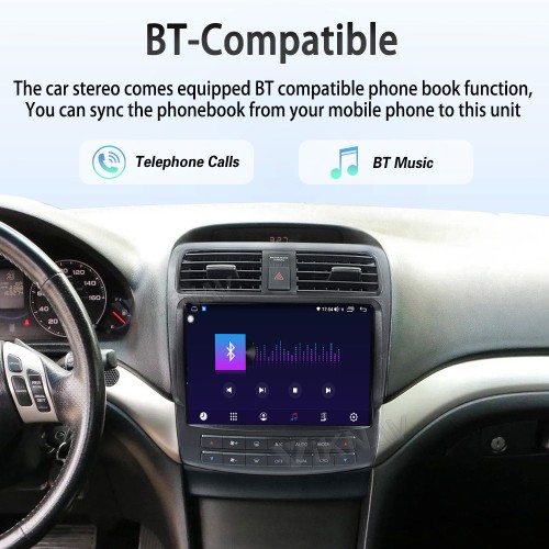 Viknav Android Car Stereo For Honda Accord Acura TSX 2004-2008 Car Radio Wireless Carplay Android Auto GPS Navigation Multimedia Player Head Unit 128GB