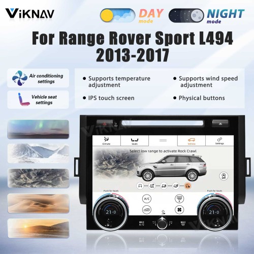Viknav 10.4 Inch AC Panel Touch Screen For Land Rover Range Rover Sport L494 2013-2017 Digital Display Air Conditioning Switch Climate Control Dashboard