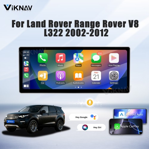 Viknav 12.3 inch Android Radio For Land Rover Range Rover V8 L322 2002-2012 Multimedia Player GPS Navigation Stereo Wireless Carplay Android Auto Touch Screen