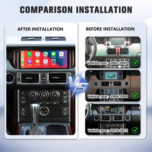 Viknav 10.25 inch Android Radio For Land Rover Range Rover V8 L322 2002-2012 Multimedia Player GPS Navigation Stereo Wireless Carplay Android Auto Touch Screen