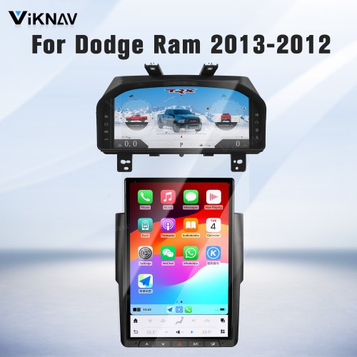 Viknav 14.4 inch Touch Screen Android Car Radio For Dodge RAM 2013- 2018 Wireless Carplay GPS Navigation With 13.1 Inch Car Speedometer