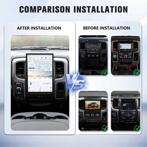 Viknav 14.4 inch Touch Screen Android Car Radio For Dodge RAM 2013- 2018 Wireless Carplay GPS Navigation With 13.1 Inch Car Speedometer