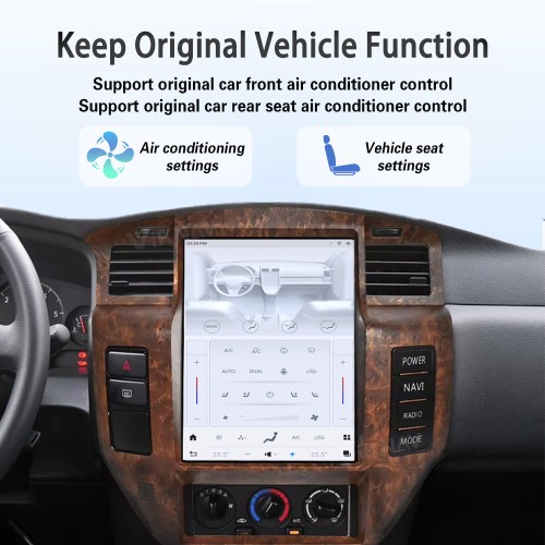 Viknav 12.1" Touch Screen Car Radio For Nissan Patrol Y61 ( 2004 - 2019 ) Multimedia Player Android Auto GPS Navigation Wireless Carplay