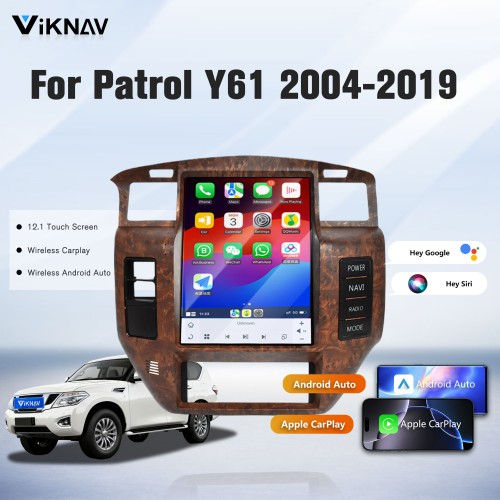 Viknav 12.1" Touch Screen Car Radio For Nissan Patrol Y61 ( 2004 - 2019 ) Multimedia Player Android Auto GPS Navigation Wireless Carplay