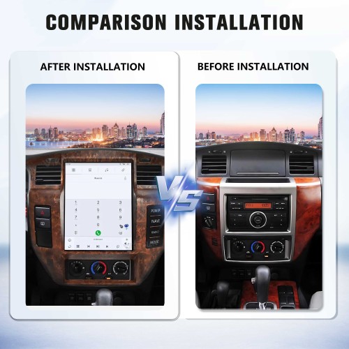 Viknav 12.1" Touch Screen Car Radio For Nissan Patrol Y61 ( 2004 - 2019 ) Multimedia Player Android Auto GPS Navigation Wireless Carplay