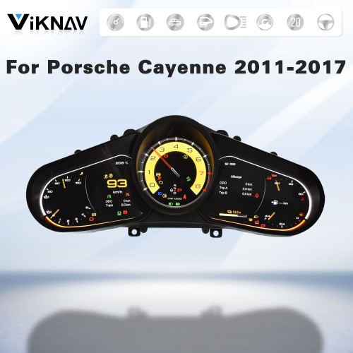 Viknav Linux 12.3 Inch Digital Cluster Dashboard Speedometer Panel For Porsche Cayenne 2011-2017 Virtual Digital Instrument Cluster Cockpit