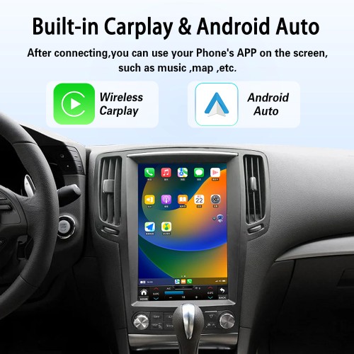 Viknav 12.1 inch Android Car Stereo for Infiniti G25/G35/G37/Q60/Q60S 2004-2013 Wireless CarPlay & Android Auto GPS Navigation Multimedia Player