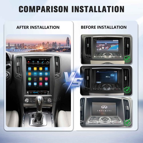 Viknav 12.1 inch Android Car Stereo for Infiniti G25/G35/G37/Q60/Q60S 2004-2013 Wireless CarPlay & Android Auto GPS Navigation Multimedia Player