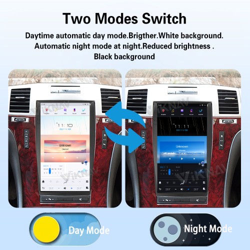 Viknav Android 13.6 inch Car Stereo for Cadillac Escalade 2008-2012 Wireless CarPlay & Android Auto GPS Navigation Multimedia Head Unit