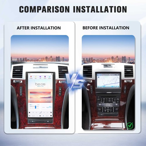 Viknav Android 13.6 inch Car Stereo for Cadillac Escalade 2008-2012 Wireless CarPlay & Android Auto GPS Navigation Multimedia Head Unit