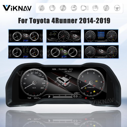 Viknav Car Instrument Panel 12.3 Inch For Toyota 4Runner 2014-2019 Linux System Digital Speedometer Dashboard Screen