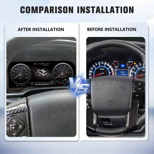 Viknav Car Instrument Panel 12.3 Inch For Toyota 4Runner 2014-2019 Linux System Digital Speedometer Dashboard Screen