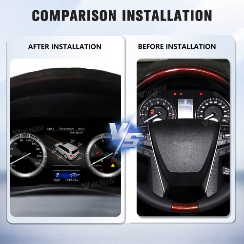 Viknav Car Instrument Panel 12.3 Inch For Toyota Alphard 2015-2018 LCD Meter Linux System Digital Speedometer Dashboard Screen