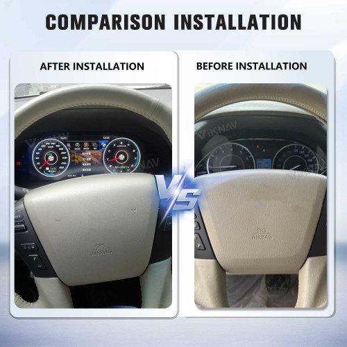 Viknav 12.3 Inch LCD Digital Cluster Car Speedometer For Nissan Patrol Y62 Infiniti QX80 2015-2019 Linux System Car Instrument Cluster Screen Instrument Replacement