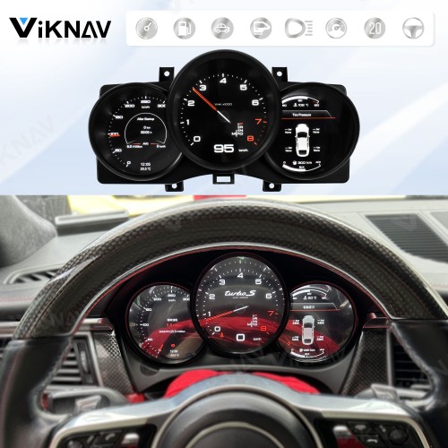 Viknav Linux System 12.3 Inch Digital Cluster Dashboard Speedometer Panel For Porsche Macan 2011-2018 Virtual Digital Instrument Cluster Cockpit