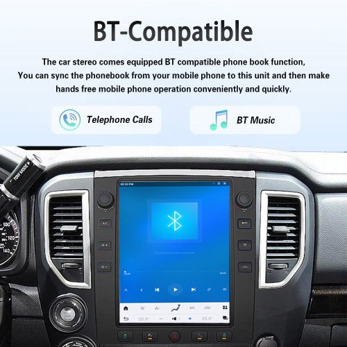 Viknav 12.1" Touch Screen Car Radio For Nissan Titan ( 2016 2017 2018 2019 ) Multimedia Player Android Auto GPS Navigation Wireless Carplay (128GB)