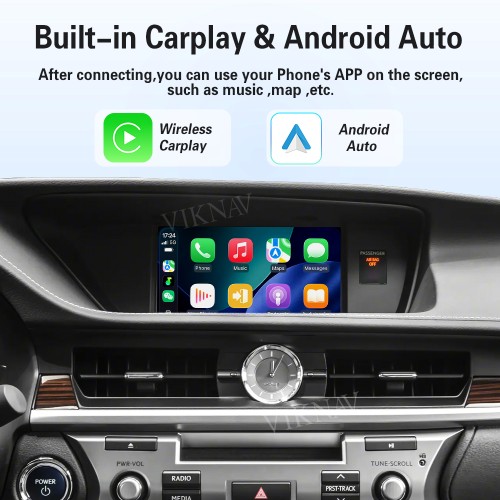 Viknav Linux Interface Box for Lexus ES 2015-2022 Wireless CarPlay Android Decoder Auto GPS Navigation Original Car Radio Screen