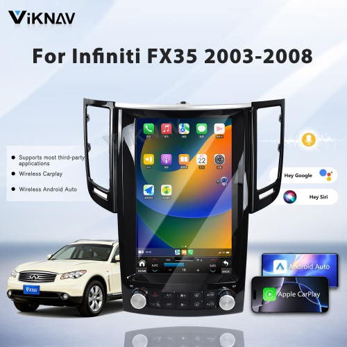 Viknav Android 12.1 inch Car Stereo for Infiniti FX35 2003-2008 Wireless CarPlay & Android Auto GPS Navigation Head Unit