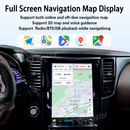Viknav Android 12.1 inch Car Stereo for Infiniti FX35 2003-2008 Wireless CarPlay & Android Auto GPS Navigation Head Unit