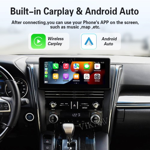 Viknav Linux Interface Box for Lexus LM 2020-2022 Wireless CarPlay Decoder Android Auto GPS Navigation Original Car Radio Screen