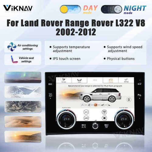 Viknav Digital AC Panel For Land Rover Range Rover V8 L322 2002-2012 Air Conditioning Control AC Board Climate Temperature Control Touch Screen