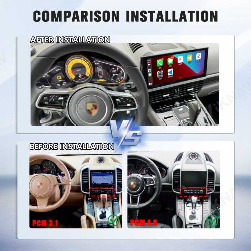 Android System Car Radio For Porsche Cayenne 2011-2017 Auto Stereo Wireless Carplay GPS Navigation Multimedia Player 128GB Touch Screen With 12.3 Inch LCD Digital Cluster