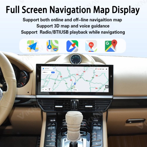 Android System Car Radio For Porsche Cayenne 2011-2017 Auto Stereo Wireless Carplay GPS Navigation Multimedia Player 128GB Touch Screen With 12.3 Inch LCD Digital Cluster