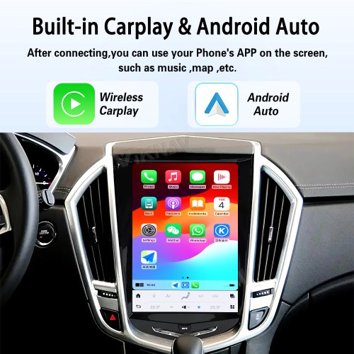 Viknav Android 10.5 inch Car Stereo for Cadillac ATS CTS SRX Escalade 2013-2018 Wireless CarPlay & Android Auto GPS Navigation Head Unit