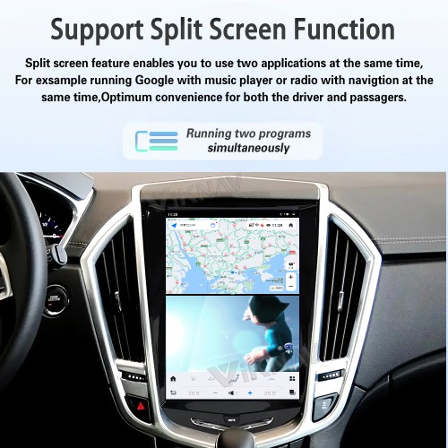 Viknav Android 10.5 inch Car Stereo for Cadillac ATS CTS SRX Escalade 2013-2018 Wireless CarPlay & Android Auto GPS Navigation Head Unit