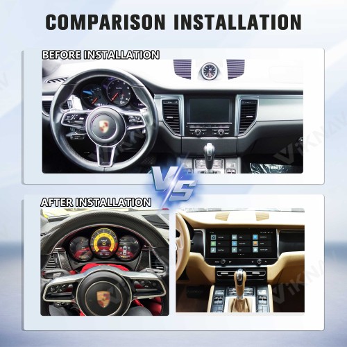 Android System Car Radio For Porsche Macan 2013-2017 Auto Stereo Wireless Carplay GPS Navigation Multimedia Player 128GB Touch Screen With 12.3 Inch LCD Digital Cluster