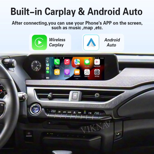 Viknav Linux Interface Box for Lexus UX 2019-2022 Wireless CarPlay Android Auto GPS Navigation Original Car Radio Screen