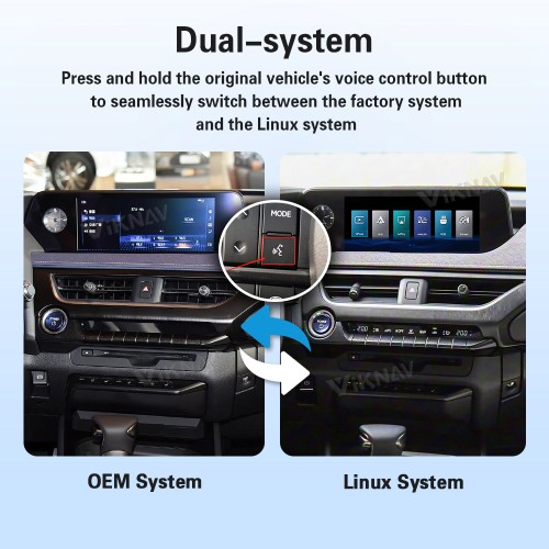 Viknav Linux Interface Box for Lexus UX 2019-2022 Wireless CarPlay Android Auto GPS Navigation Original Car Radio Screen