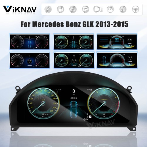 Viknav 12.3 Inch Digital Cluster Car Speedometer For Mercedes Benz GLK 2013-2015 Linux System Car Instrument Cluster Screen Instrument Replacement (NTG4.5)