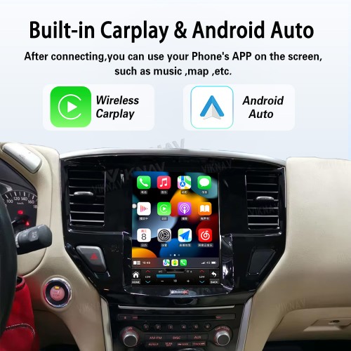 Viknav 10.4" Touch Screen Car Radio For Nissan-Pathfinder ( 2012 2013 2014 2015 2016 2017 2018 2019 ) Multimedia Player Android Auto GPS Navigation Wireless Carplay (128GB)
